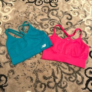 PINK PRO FIT S & GREEN New Balance S SPORTS BRAS NWOT $7.50/each or $12/both.